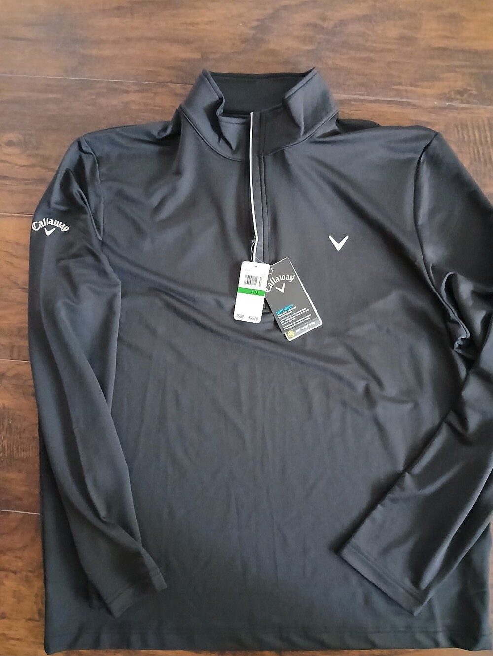 Men's Callaway Black Half-Zip Performance Pullover